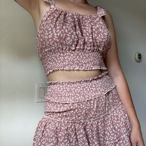 Floral skirt and Tank set - never worn